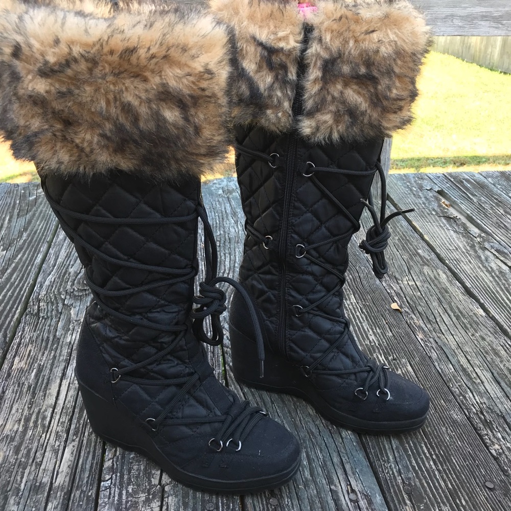 ALMOST TO THE KNEE -2” Quilted & Fur Boots